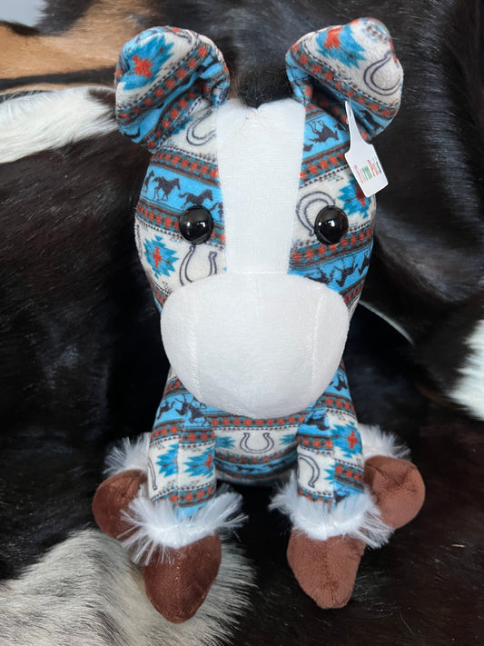 Medium Aztec Western Cowboy Sitting Horse Plushie