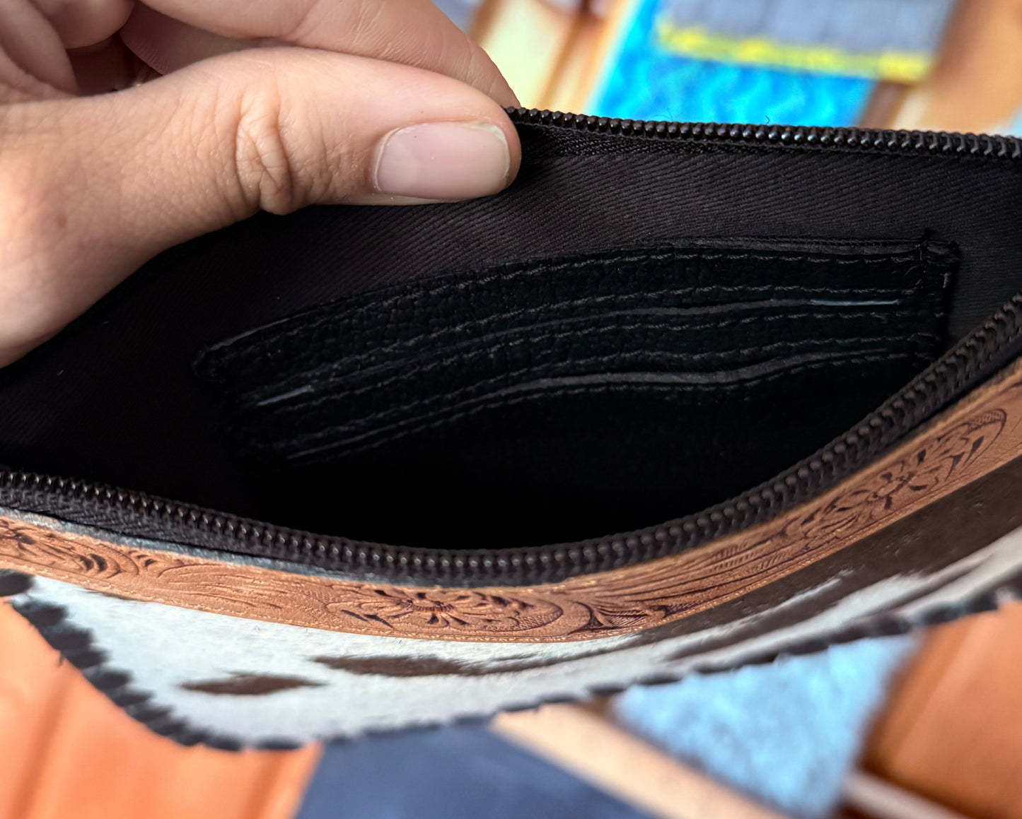 Light Brown Genuine Cowhide Wristlet Wallet