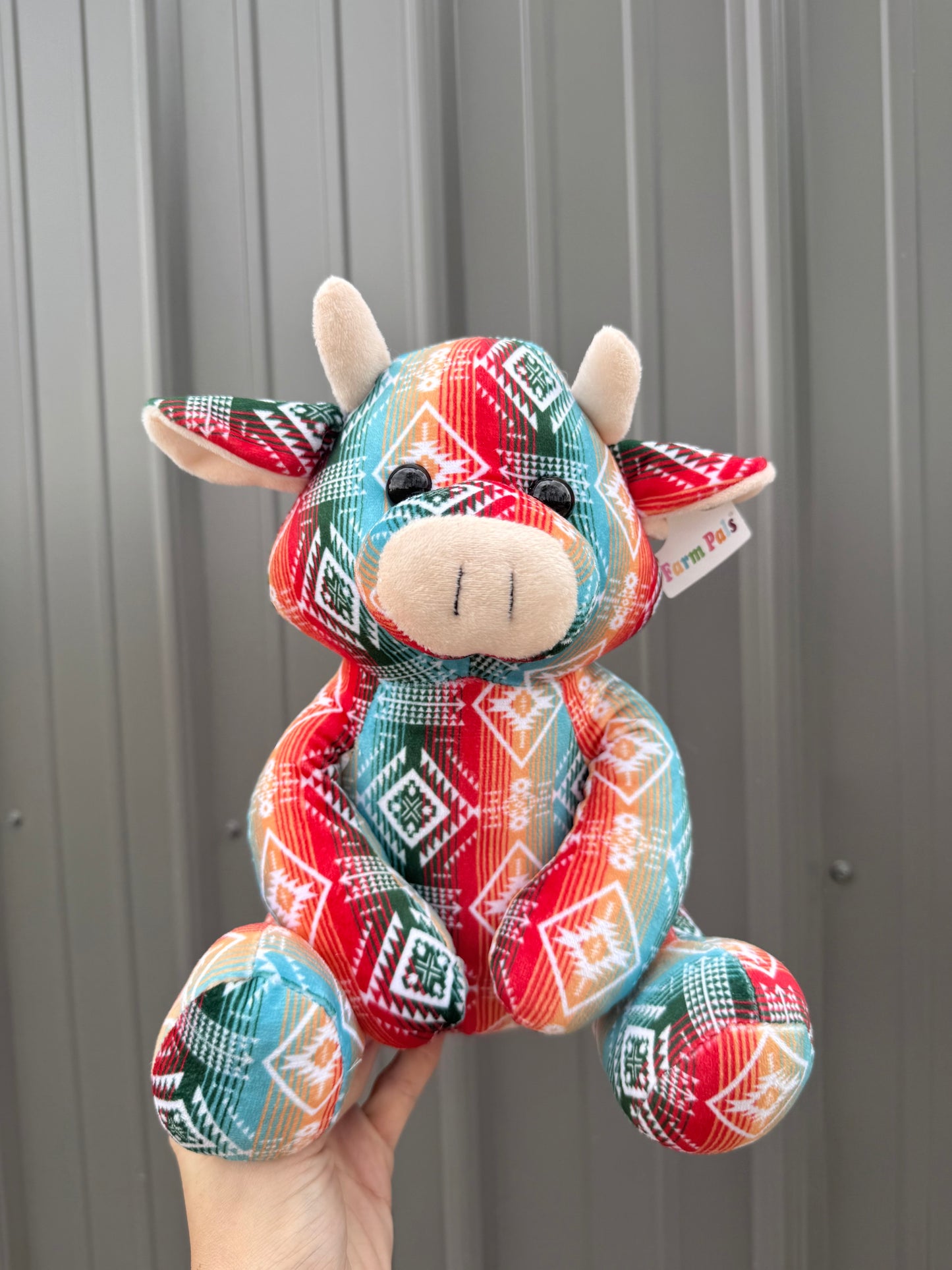 Serape Aztec Sitting Cow Plushie