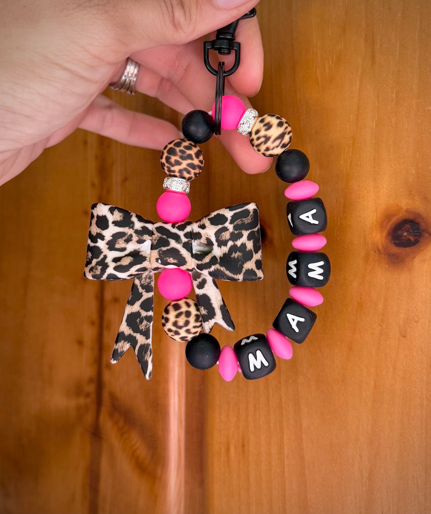 Cheetah Bow Mama Wristlet