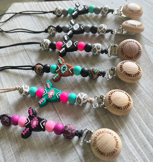 Aztec Cow Pacifier Holder