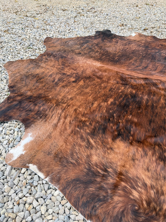 Brown Brindle Genuine Jumbo Cowhide Rug #33