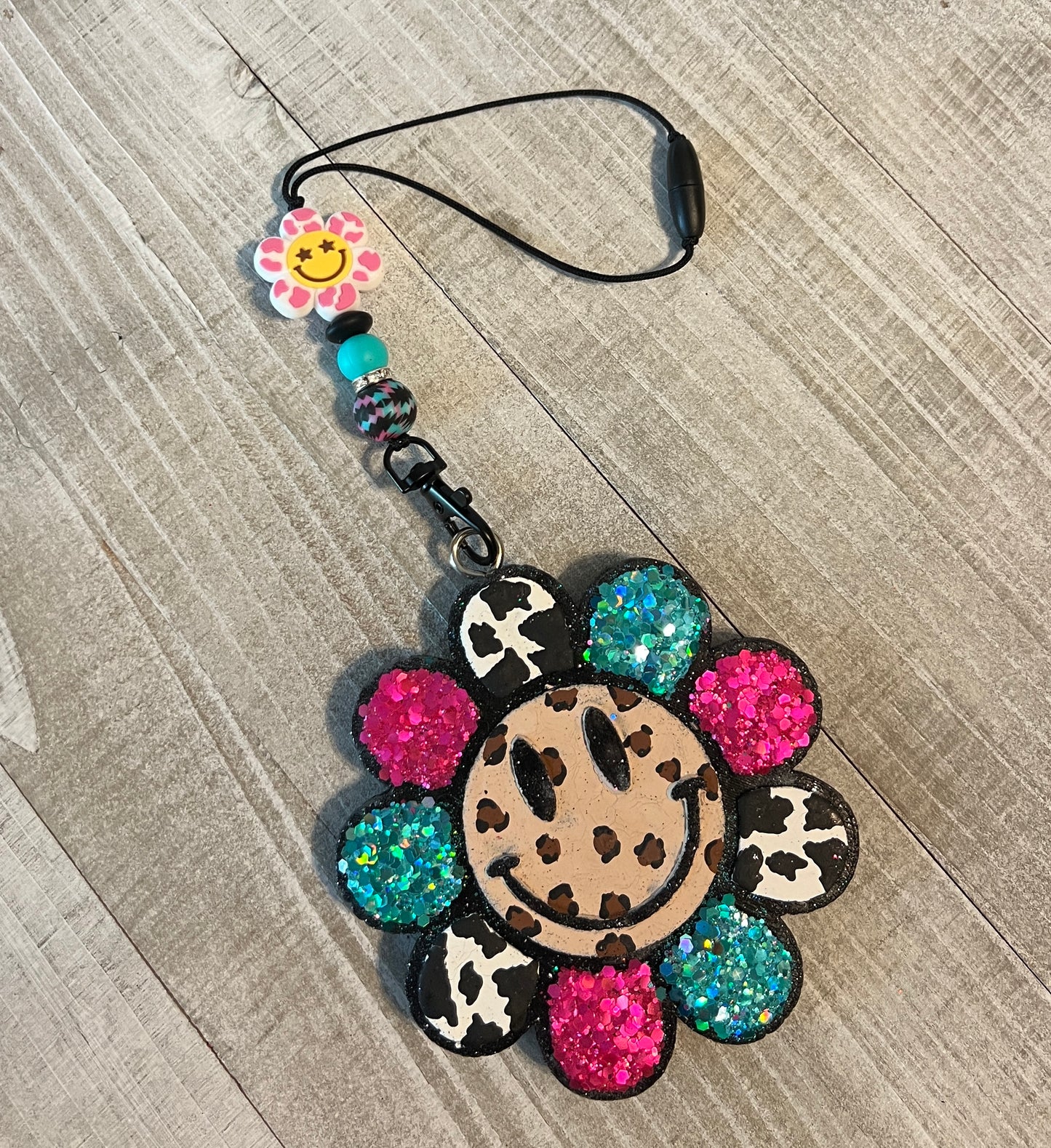 Cow Print Smile Flower Freshie Set