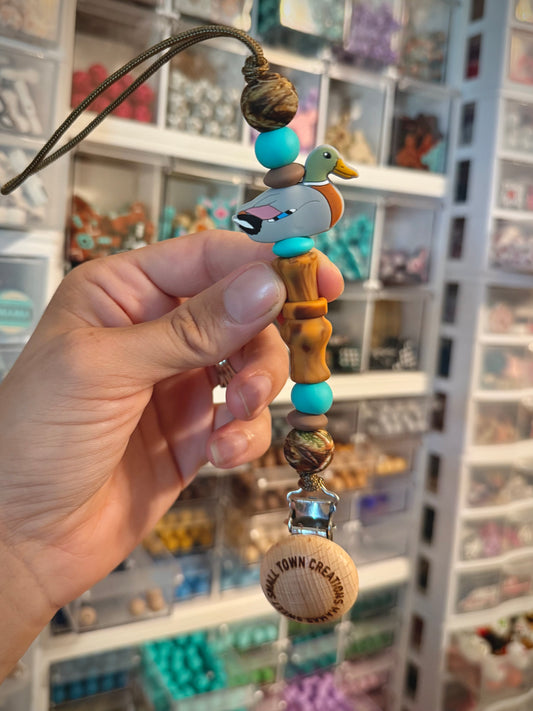 Turquoise Duck Call & Mallard Duck Pacifier Holder