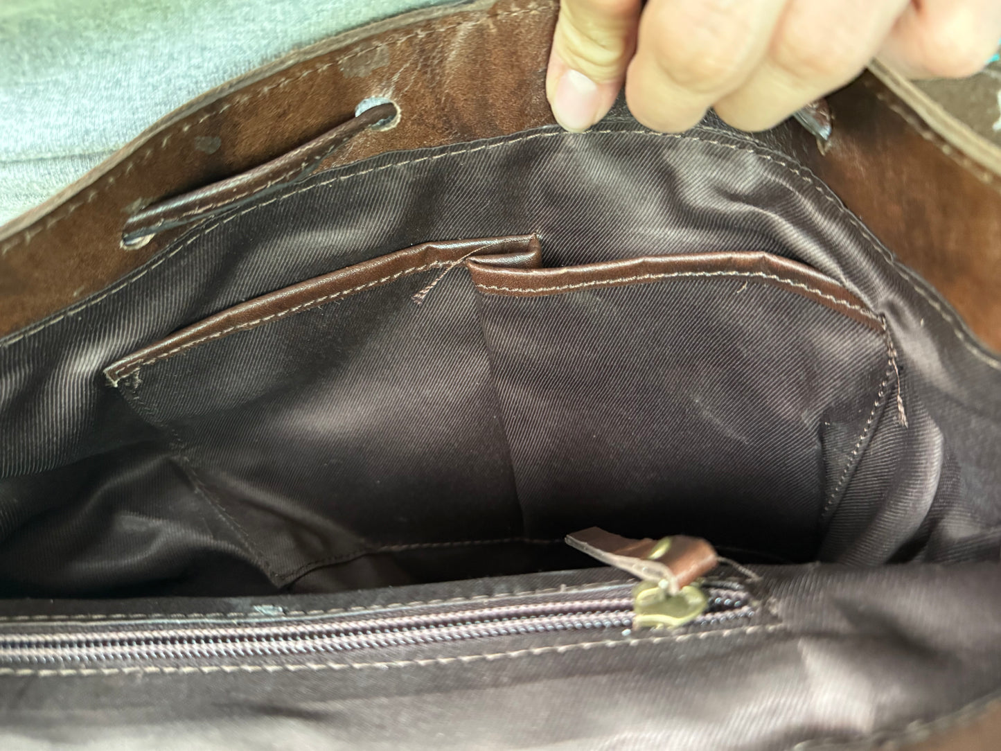 Genuine Tooled Leathr Cowhide Backpack / Diaper Bag