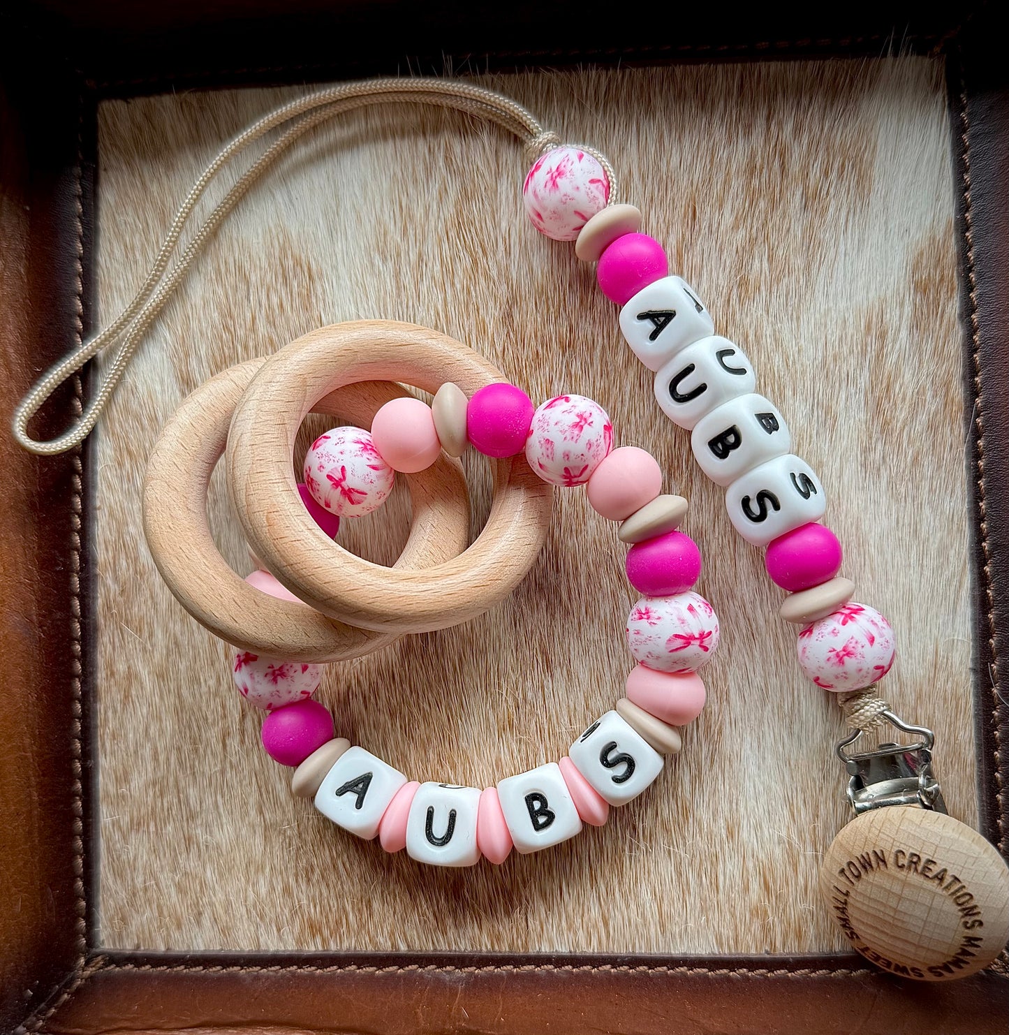 Bow Teether Set with Name