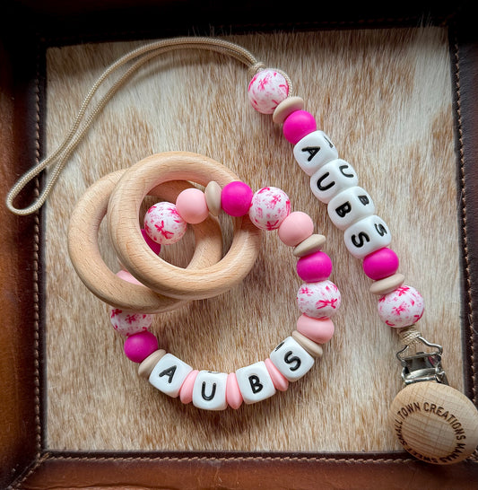 Bow Teether Set with Name