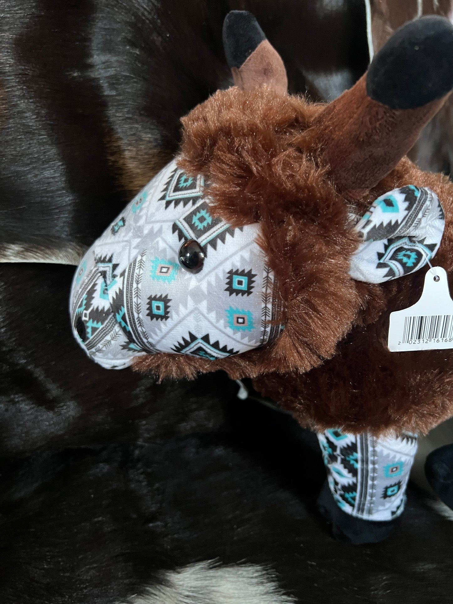 Medium Teal Aztec Buffalo Plushie