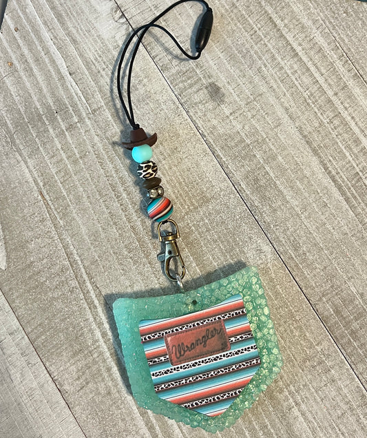 Jean Pocket Mint Serape Cheetah Freshie Set