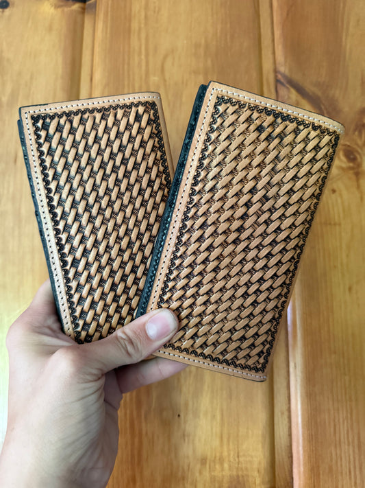 Genuine Tooled Leather Checkbook Covers