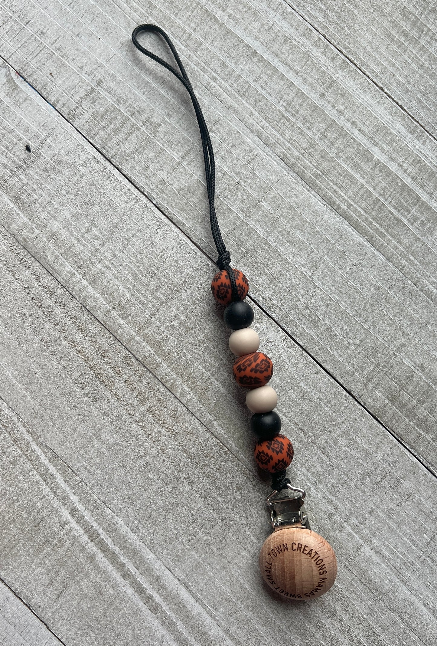 Rust Aztec Pacifier Holder