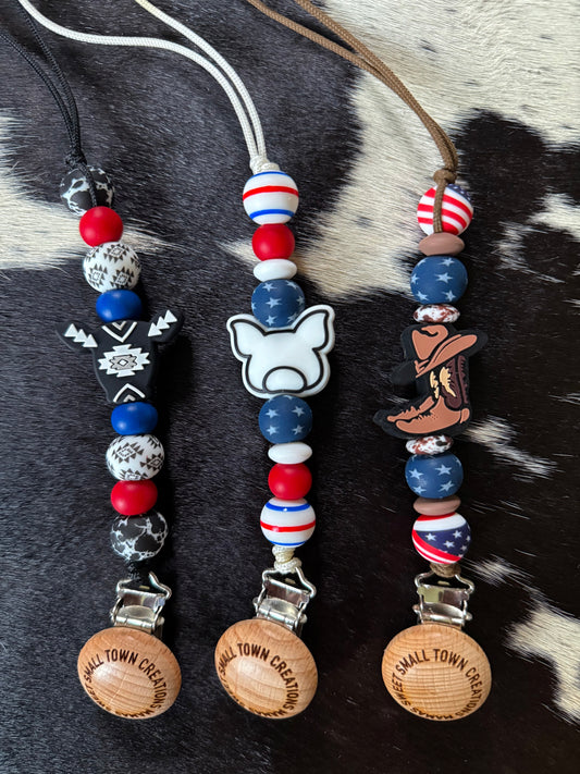 Western Patriotic Pacifier Holder