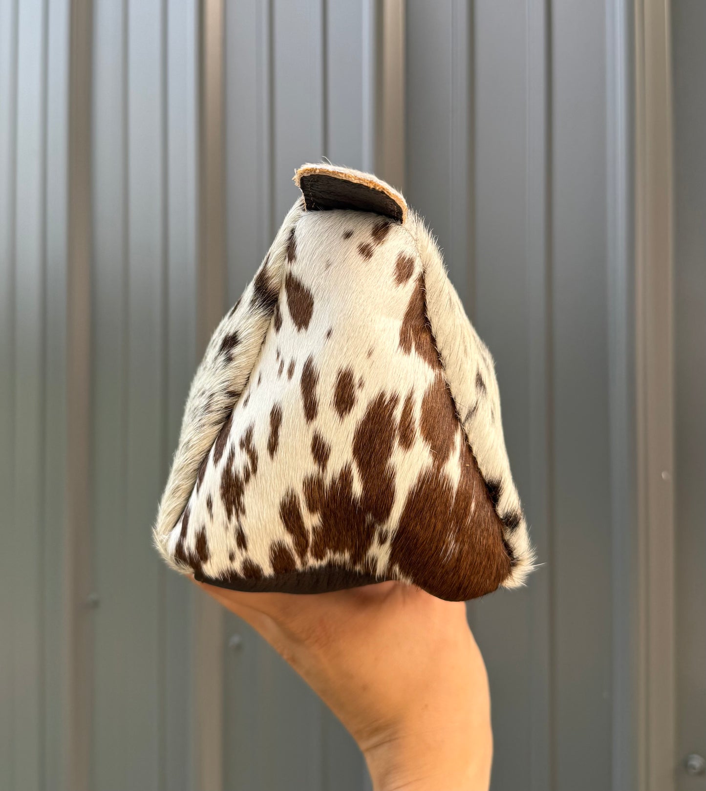 Dark Brown Cowhide Makeup Cosmetic Bag