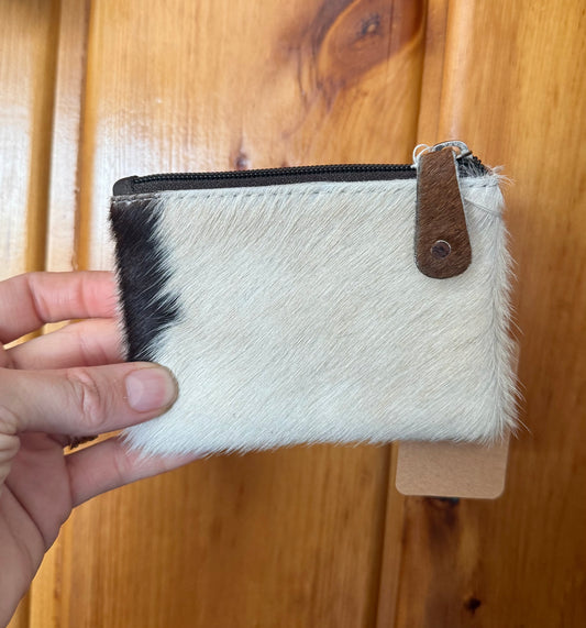 Turquoise Patch Cowhide Coin Purse
