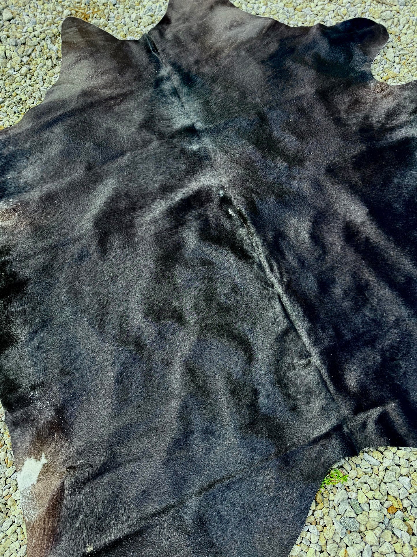 Jumbo Black Dark Brown Genuine Cowhide Rug #20