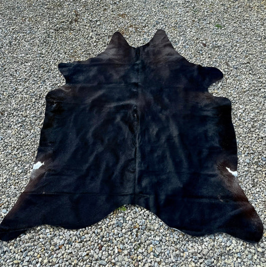 Jumbo Black Dark Brown Genuine Cowhide Rug #20