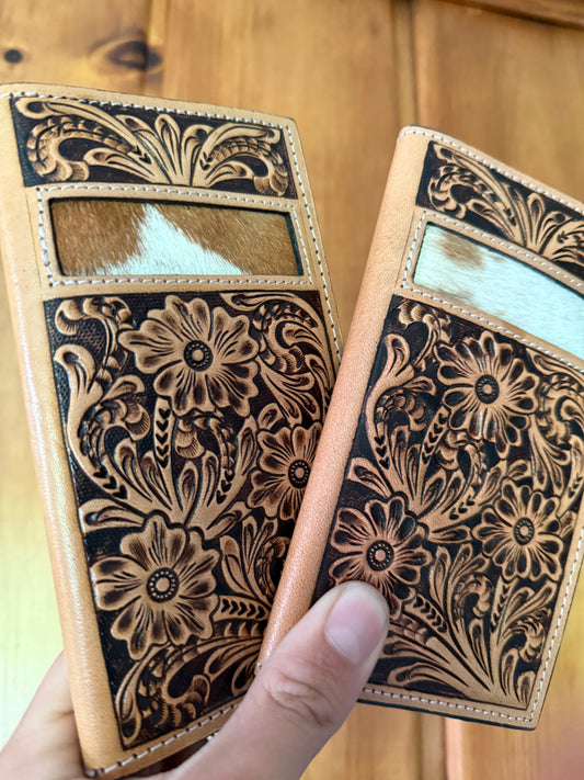 Genuine Tooled Leather Checkbook Covers