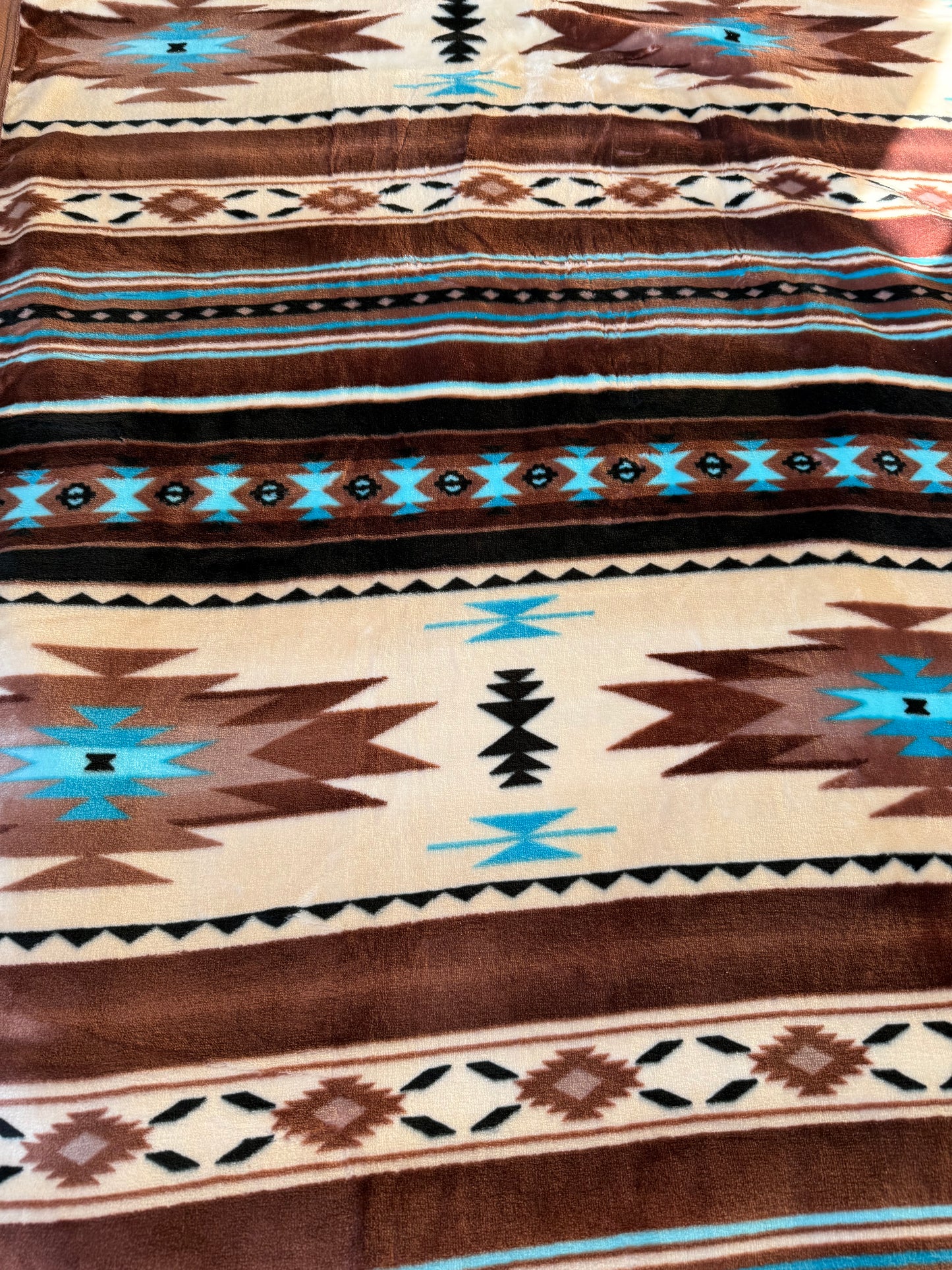 Brown Aztec Super Plush King Blanket