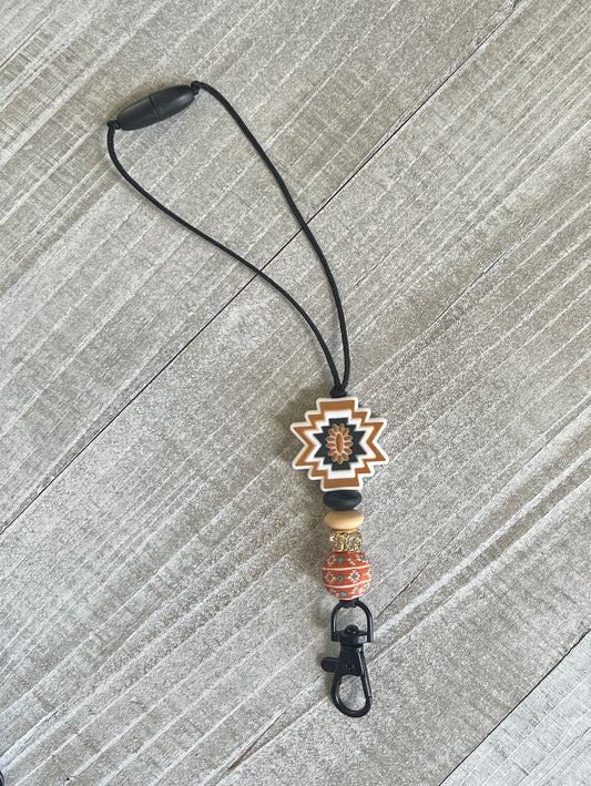 Gold/ Rust Aztec Concho Freshie Hanger