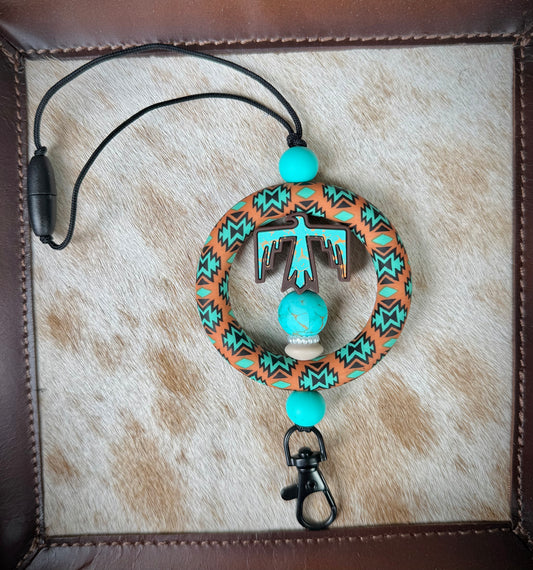 Thunderbird Rust Aztec Car Dangle