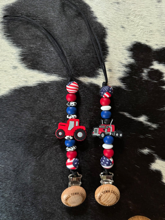Semi/ Tractor Patriotic Pacifier Holder