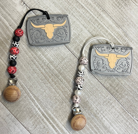 Bandana Print Belt Buckle Teether