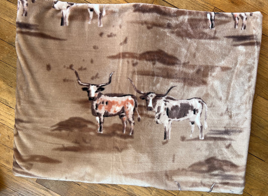 Long Horns Thick Twin Super Plush Blanket