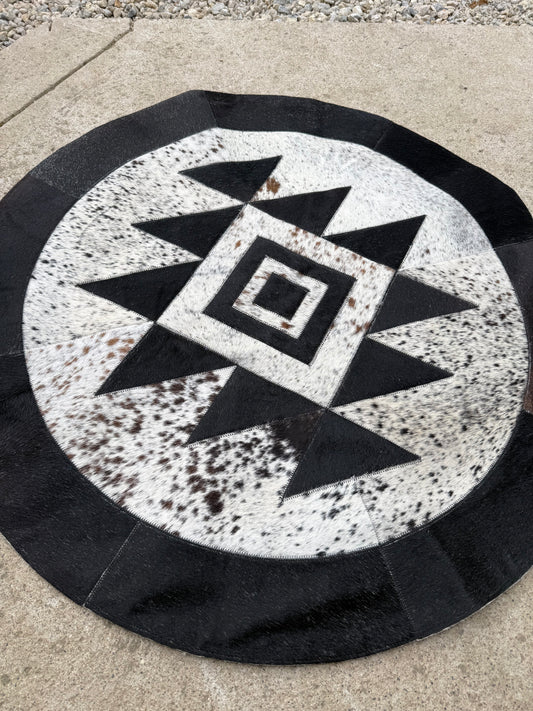 Aztec 3ft x 3ft Cowhide Rug
