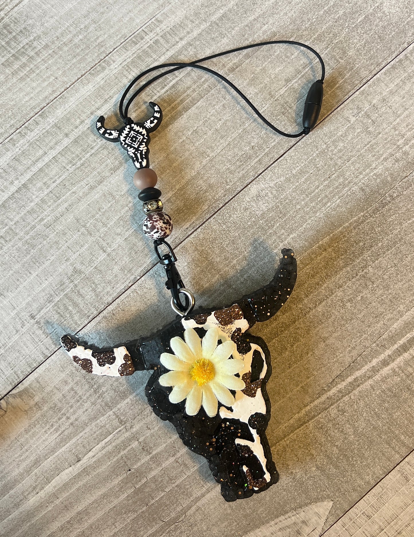 Black and Brown Aztec Cow Skull Freshie Set