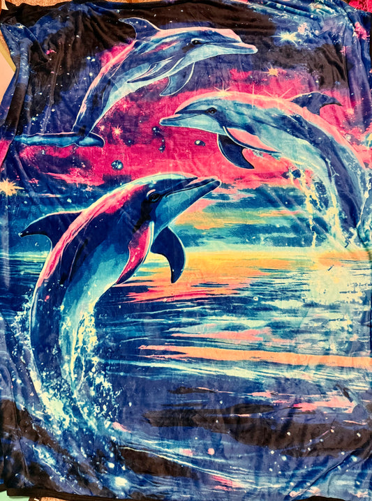 Dolphin King Size Super Plush Blanket