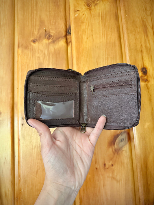 Bow Tooled Leather Wristlet Wallet