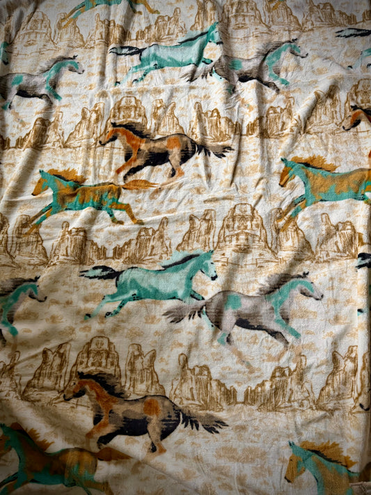 Running Horses Super Plush Queen Blanket