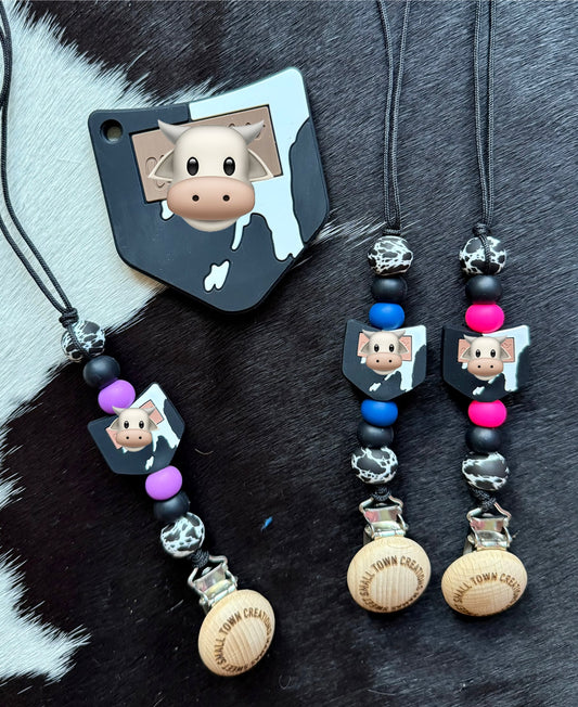 Cow Print Pocket Pacifier Holder
