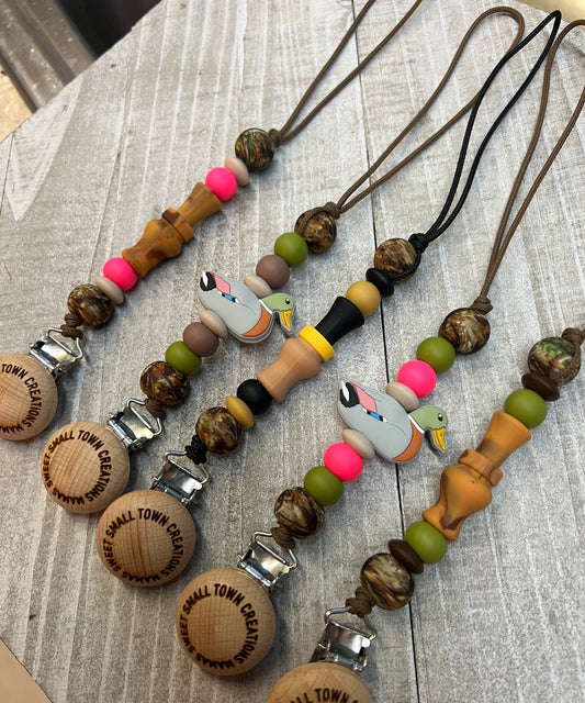 Camo Duck Call Pacifier Holders
