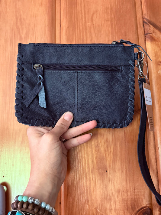 Light Brown Genuine Cowhide Wristlet Wallet