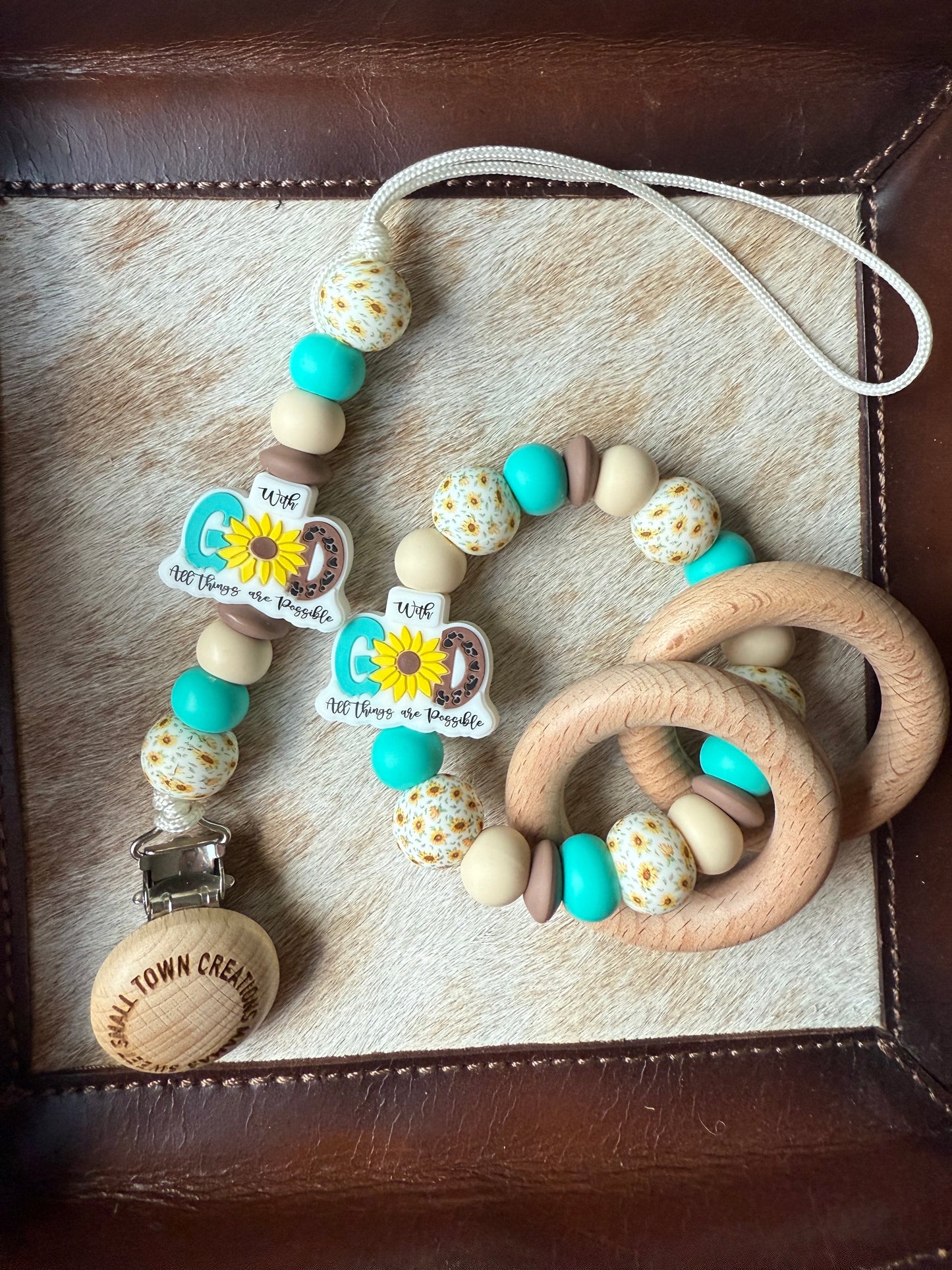 “With God All Things Are Possible” Teether Set