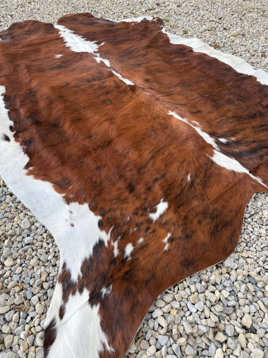 Brown Brindle Genuine Jumbo Cowhide Rug #26