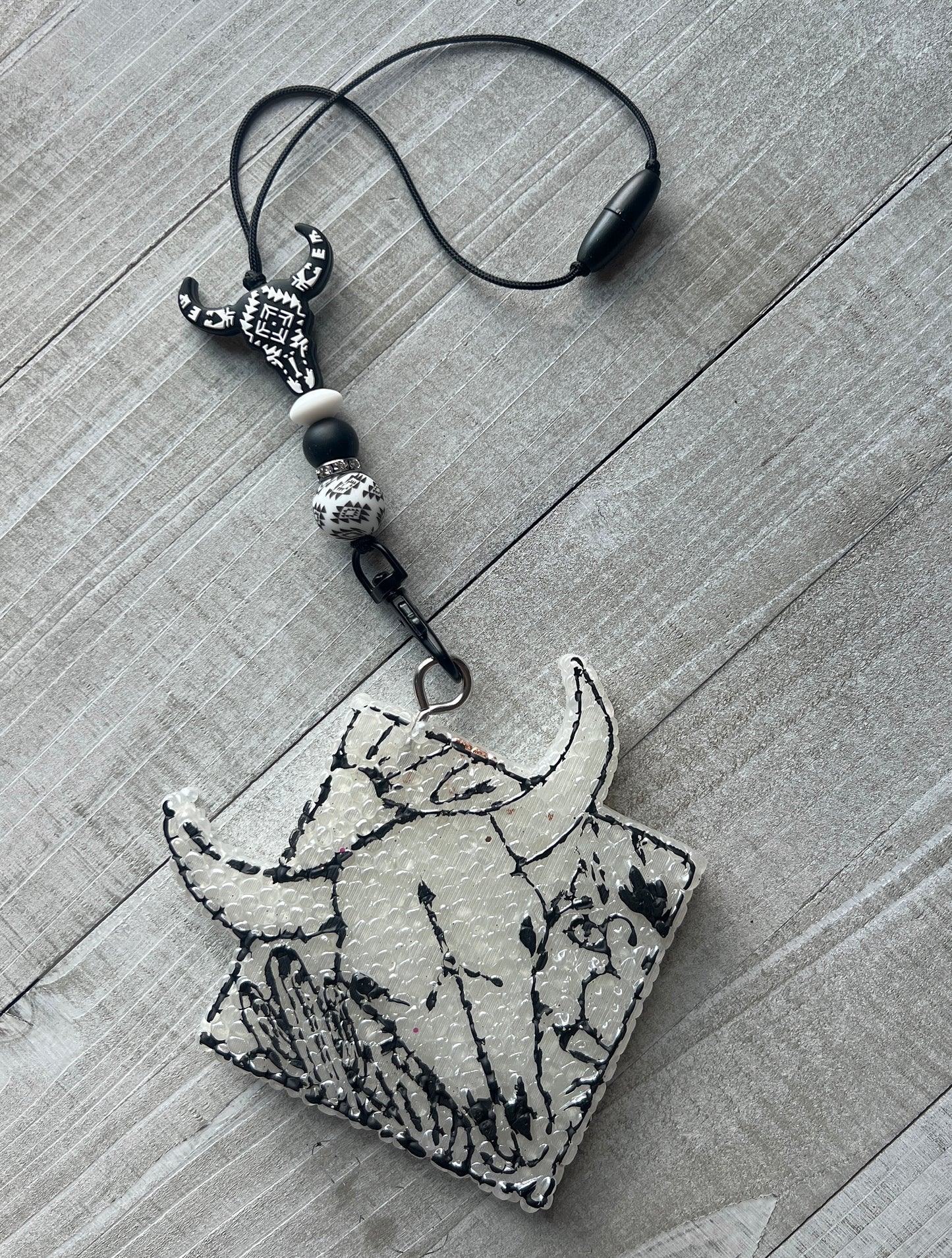 White Western Aztec Cow Skull Freshie Set