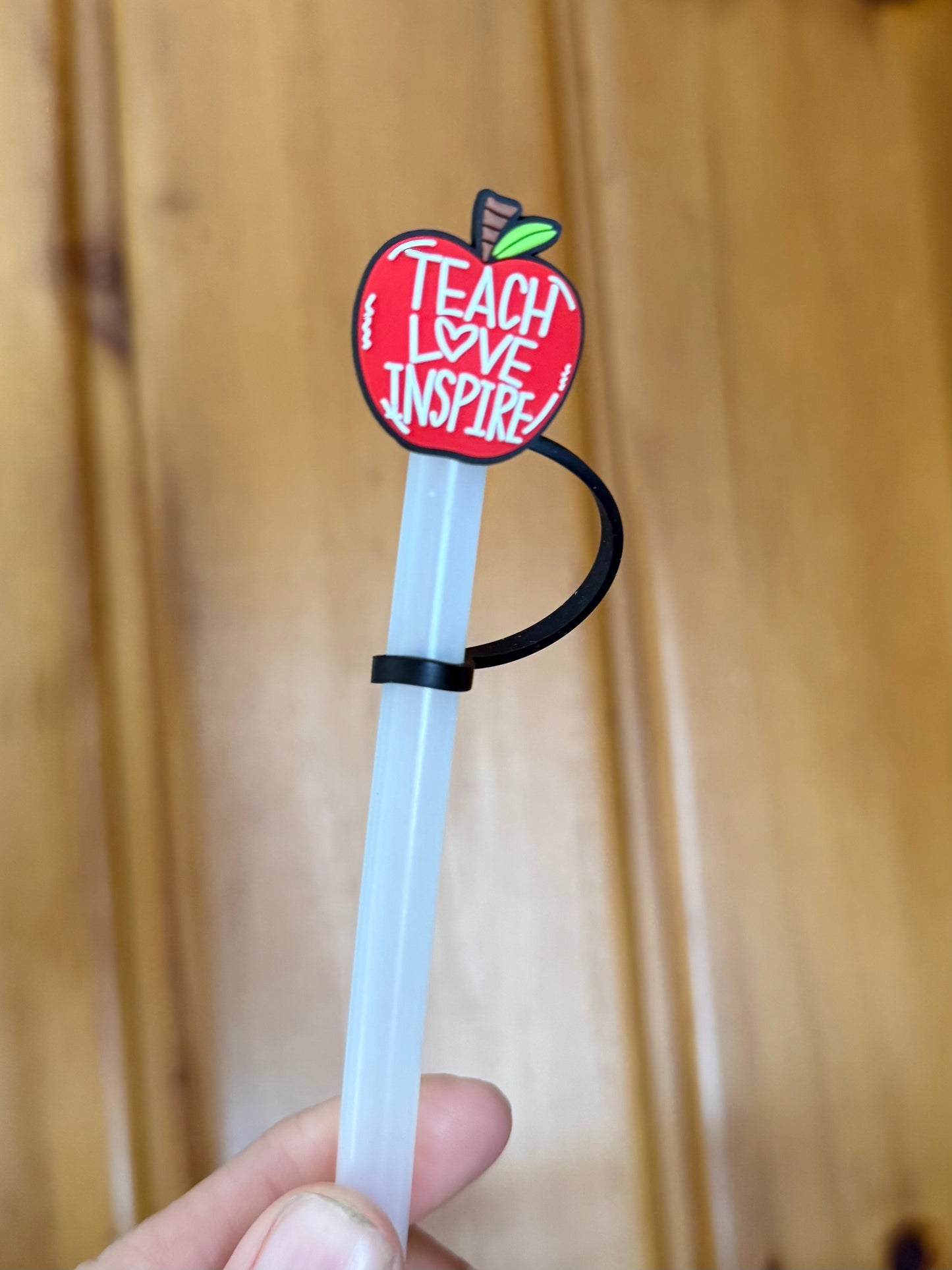 Teach Love Inspire Teacher Straw Topper