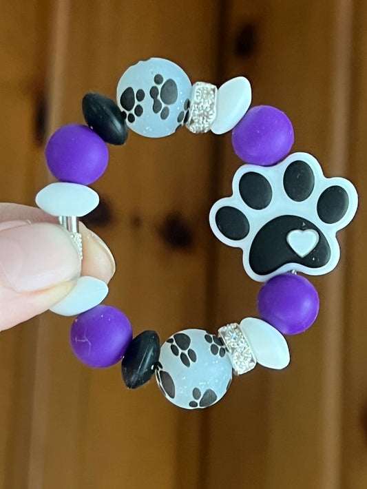 Purple Paw Print Tumbler Cup Charm
