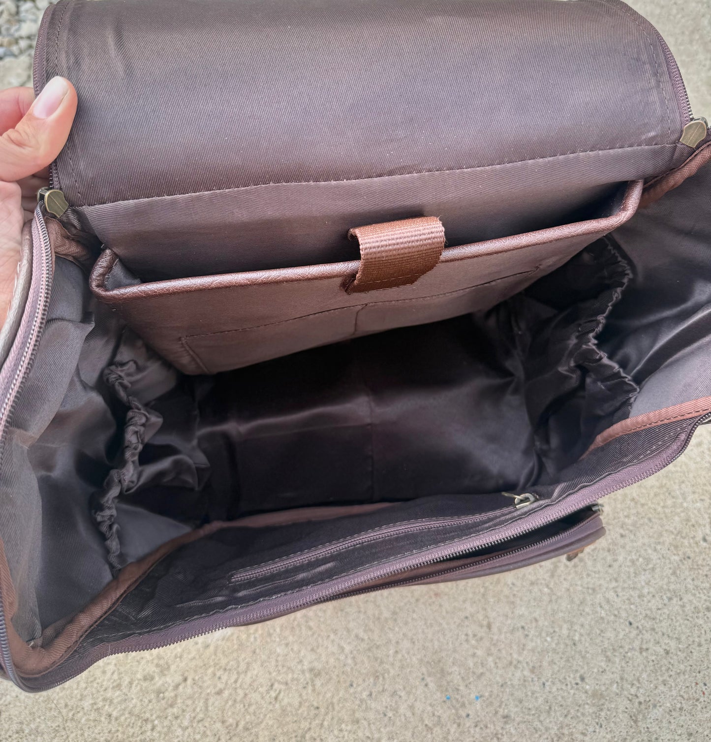 Tooled Leather Black Cowhide Backpack / Diaper Bag