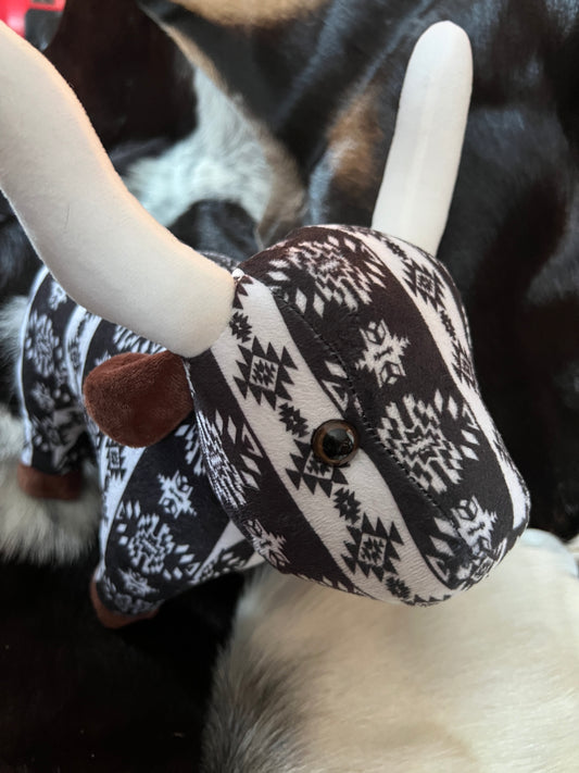 Medium Aztec Long Horn Cow Plushie