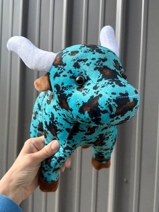 Medium Plushie Turquoise Cowhide Long Horn