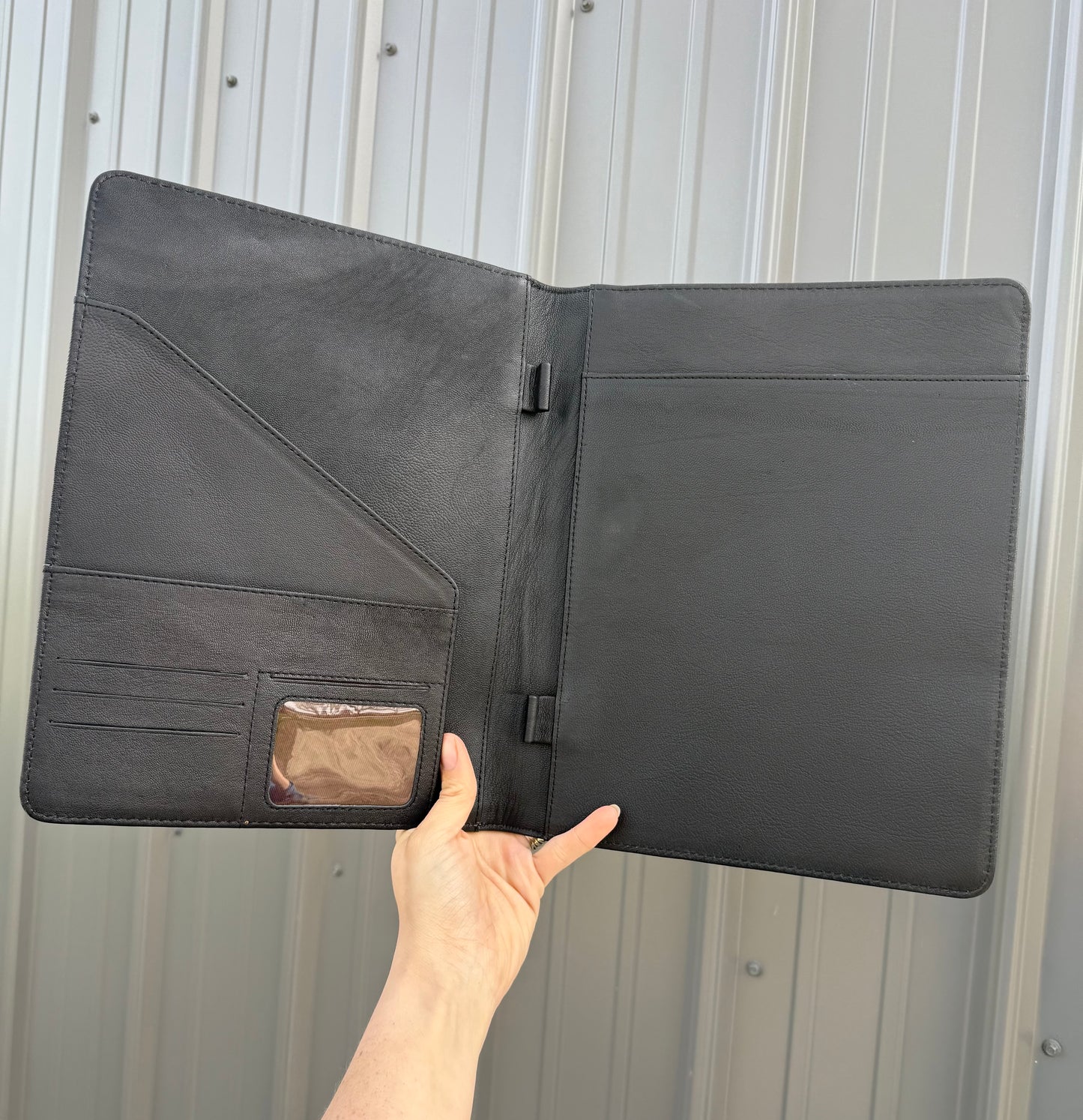 Genuine Leather Turquoise Checkered Cowhide Planner Folders