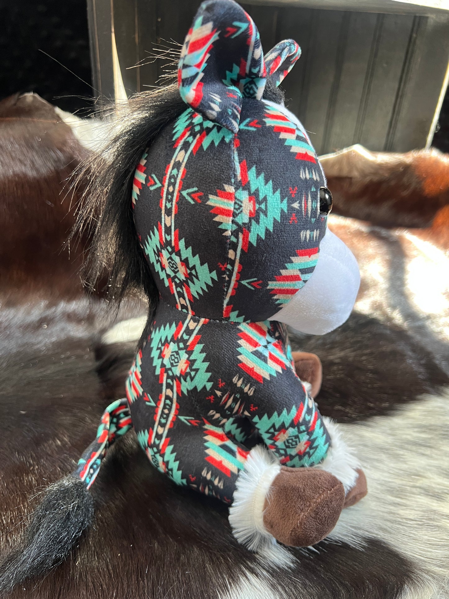 Shara Black Aztec Horse Plushie