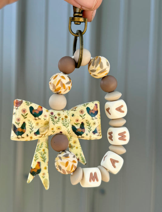 Chicken Bow Mama Wristlet