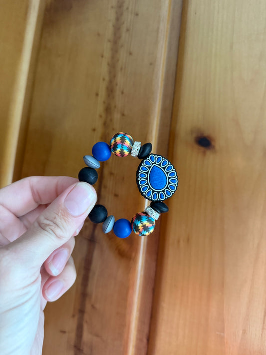 Blue Western Blossom Cup / Bag Charm