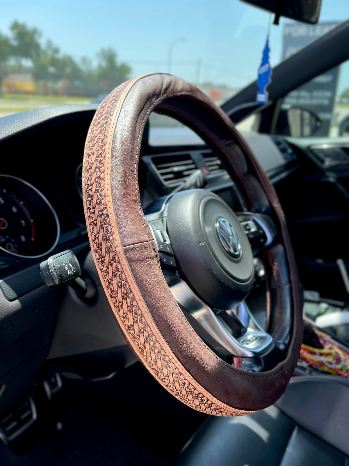 Genuine Leather Steering Wheel Cover