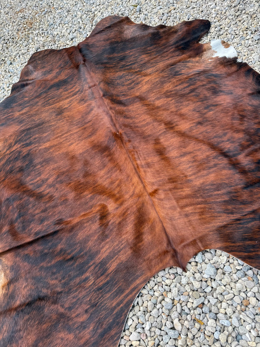 Jumbo Brown Brindle Genuine Cowhide Rug #18
