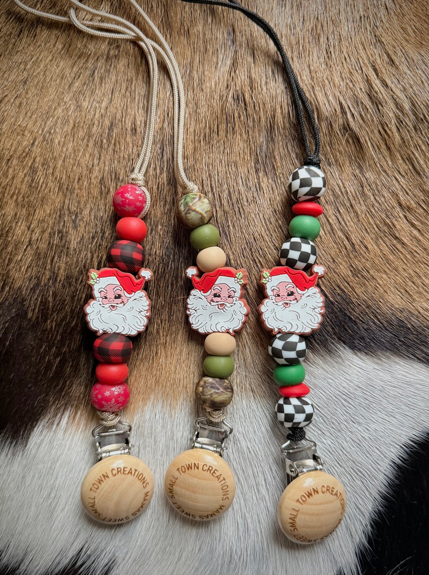 Vintage Red Santa Pacifier Holder